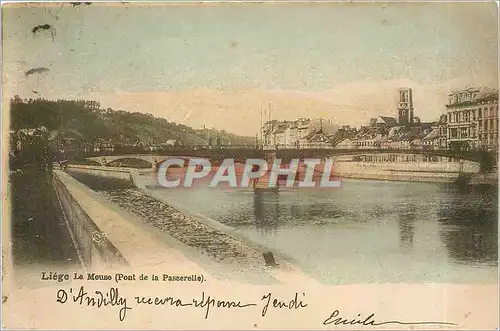 Cartes postales Liege La Meuse (Pont de la Passerelle)
