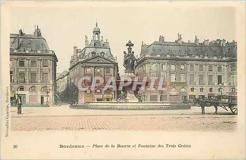 Ansichtskarte AK Bordeaux - Place de la Bourse et Fontaine des Trois Graces