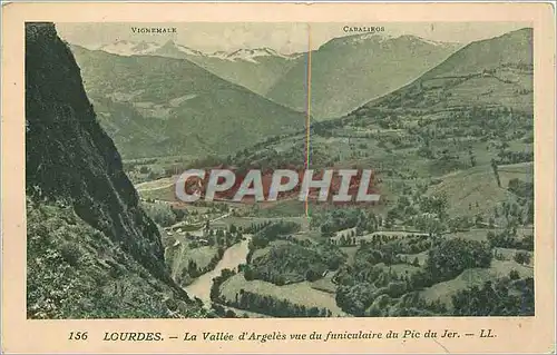 Ansichtskarte AK Lourdes - La Vallee d'ARgeles vue du funiculaire du Pic du Jer