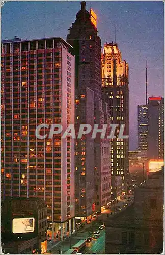 Cartes postales moderne Chicago Illinois Looking south Michigan Terrace Apartment in left foreground
