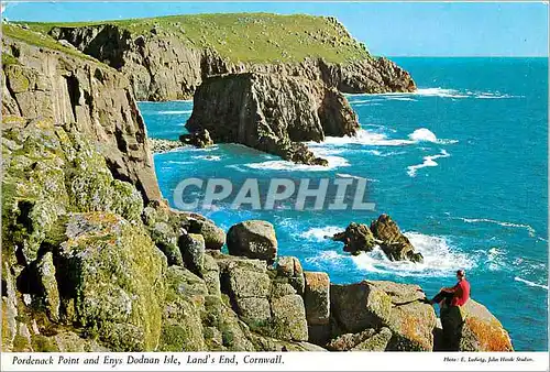 Cartes postales moderne Pordenack Point and Enys Dodman Isle Land's End Cornwall