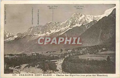 Ansichtskarte AK Chamonix Mont-Blanc - Chaine des Aiguilles (vue prise des Houches)