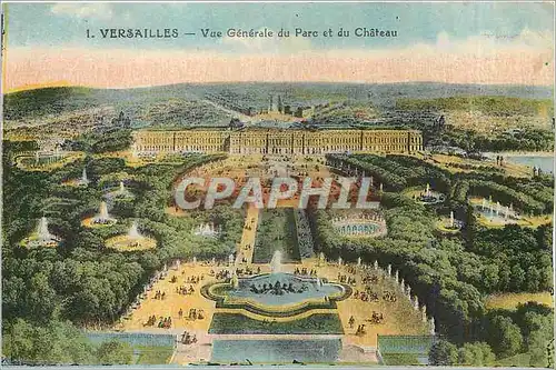 Ansichtskarte AK Versailles - Vue Generale du Parc et du Chateau