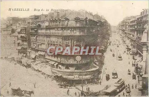 Cartes postales Marseille Rue de la Republique Tramway