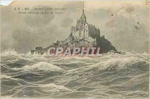 Cartes postales Mont-Saint-Michel Grande Maree par un Jour de Tempete