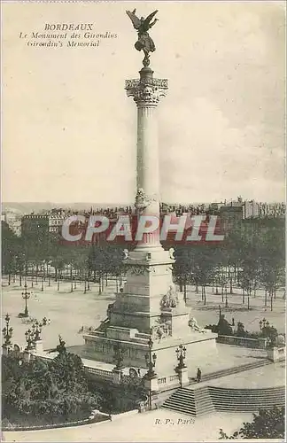 Cartes postales Bordeaux - Le Monument des Girondins