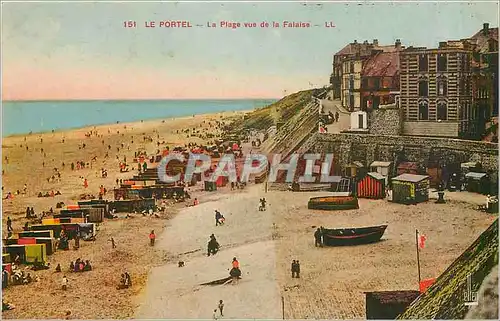 Cartes postales Le Portel - La Plage vue de la Falaise
