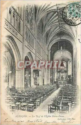 Cartes postales Alencon - La Nef de l'Eglise Notre-Dame