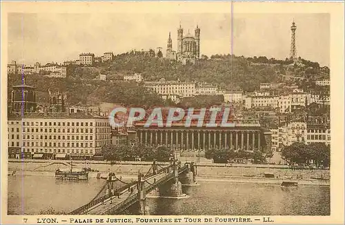 Cartes postales Lyon - Palais de Justice Fourviere et Tour de Fourviere