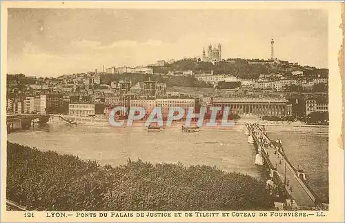 Ansichtskarte AK Lyon - Ponts du Palais de Justice et le Tilsit et Coteau de Fourviere