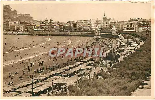 Ansichtskarte AK San Sebastian Paseo y playa de la Concha