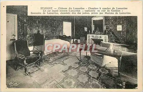Cartes postales St-Point - Chateau de Lamartine - Chambre a coucher de Lamartine
