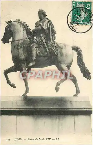 Cartes postales Lyon - Statue de Louis XIV