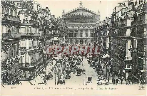Cartes postales Paris - L'Avenue de l'Opera vue prise de l'Hotel du Louvre