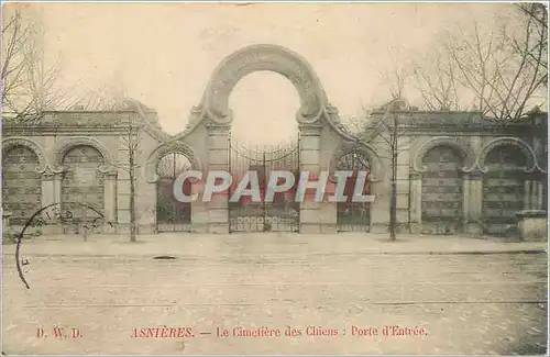 Cartes postales Asnieres - Le Cimetiere des Chiens: Porte d'Entree