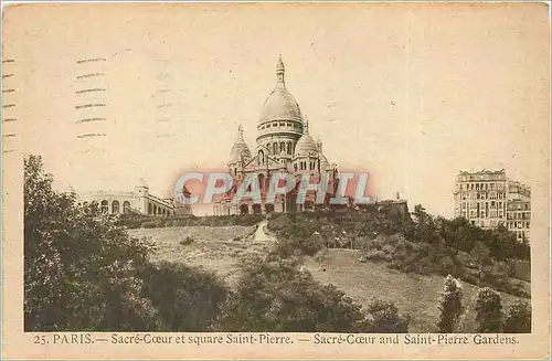 Ansichtskarte AK Paris - Sacre-Coeur et square Saint-Pierre