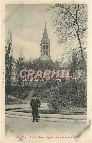 Ansichtskarte AK Lyon - Jardin des Plantes - Eglise et Caserne du Bon-Pasteur