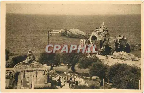 Cartes postales Biarritz Le Rocher de la Vierge vu du Semaphore