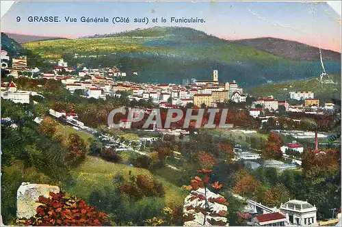 Cartes postales Grasse - Vue Generale (Cote sud) et le Funiculaire