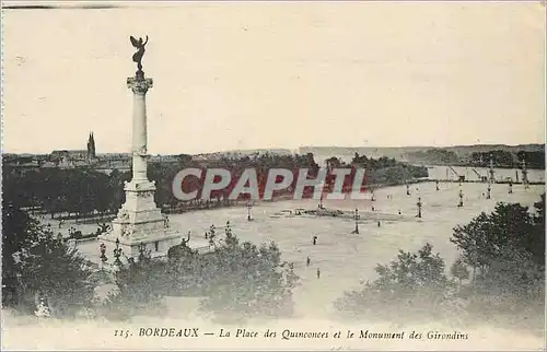 Ansichtskarte AK Bordeaux - La Place des Quinconces et le Monument des Girondins