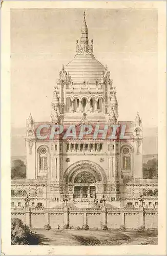 Cartes postales La Basilique de Lisieux Le Projet - Facade et Dome