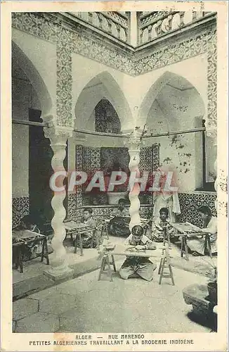 Cartes postales Alsace - Rue Marengo Petites algeriennes travaillant a la broderie indigene