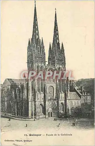 Ansichtskarte AK Quimper - Facade de la Cathedrale