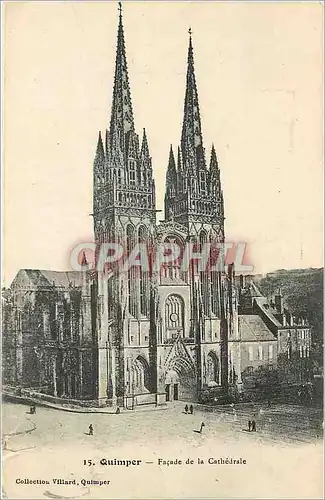 Cartes postales Quimper - Facade de la Cathedrale