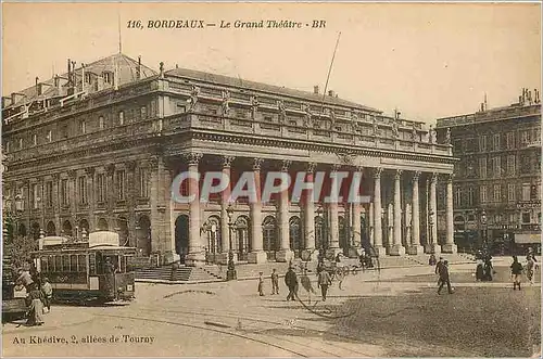 Ansichtskarte AK Bordeaux - Le Grand Theatre Tramway