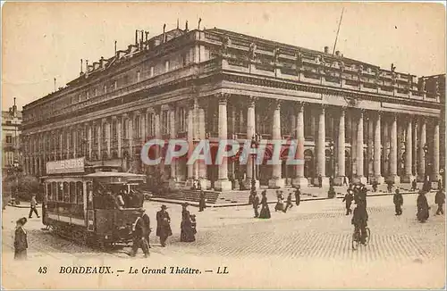 Cartes postales Bordeaux - Le Grand Theatre Tramway