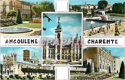 Cartes postales moderne Angouleme Charente Ses jardins sa cathedrale son Hotel de ville son panorama