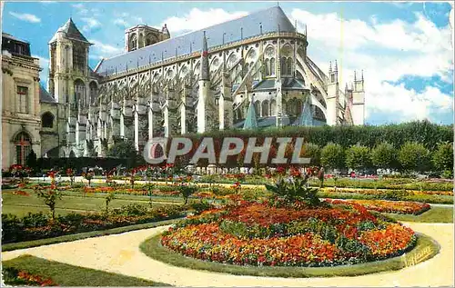 Moderne Karte Bourges Les jardins de l'hotel de ville et la cathedrale Saint-Etienne