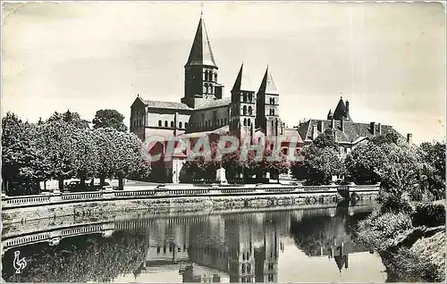 Moderne Karte Paray-le-Monial Basilique et la bourbince