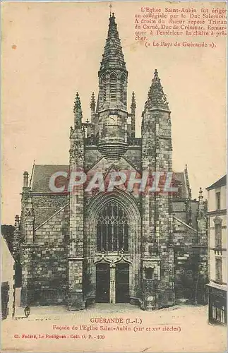 Cartes postales Guerande Facade de l'Eglise Saint-Aubin
