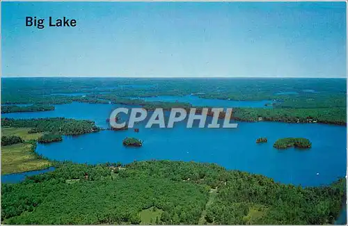 Moderne Karte Big Lake Located on the Wisconsin-Michigan boundary line