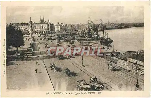 Cartes postales Bordeaux - Le Quai Louis XVIII Bateaux