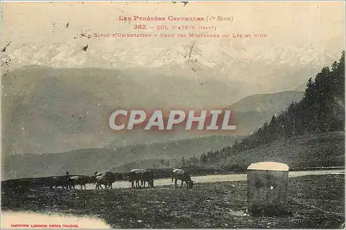 Cartes postales Col d'Aspin La table d'orientation Fond des montagnes du Lys et d'Oo