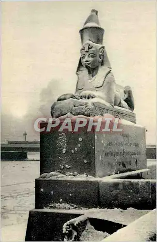 Cartes postales moderne Leningrad. Egyptian sphinx in fron of the Academy of Fine Arts