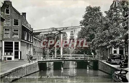 Cartes postales Amsterdam Groenburgwal with tower the Southern Church