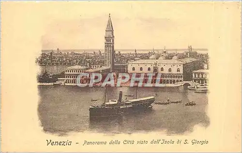 Ansichtskarte AK Venezia - Panorama della Citta visto dall'Isola di S. Giorgio Bateau