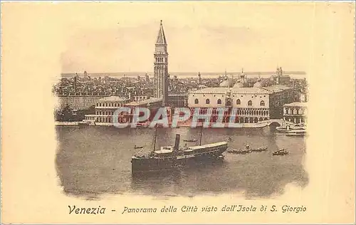 Cartes postales Venezia - Panorama della Citta visto dall'Isola di S. Giorgio Bateau