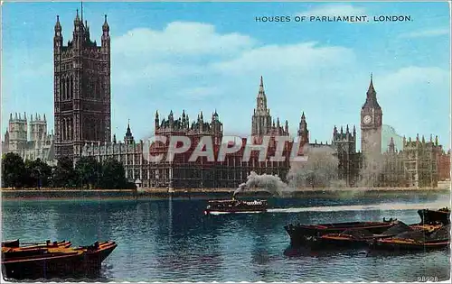 Cartes postales moderne Houses of Parliament London Bateau