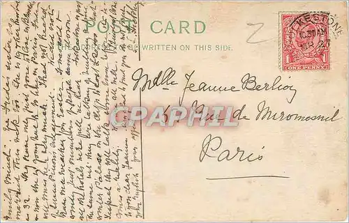 Postcard Mlle Jeanne Berlioz Rue de Mirosmenil Paris 1913