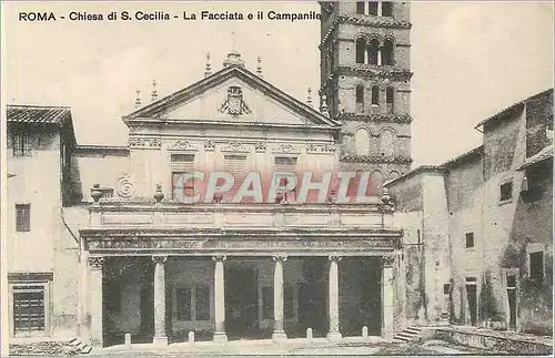 Ansichtskarte AK Roma - Chiesa di S. Cecilia - La Facciata e il Campanile