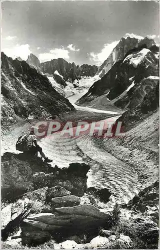 Moderne Karte La Mer de Glace et les Grandes Jorasses