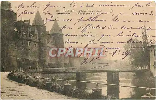 Cartes postales Josselin - Perspective du Canal