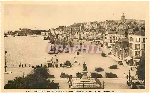 Ansichtskarte AK Boulogne-sur-Mer - Vue generale du Quai Gambetta Bateaux