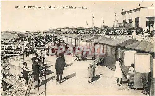 Cartes postales Dieppe - La Digue et les Cabines