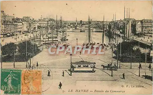 Cartes postales Le Havre Bassin du Commerce Bateaux