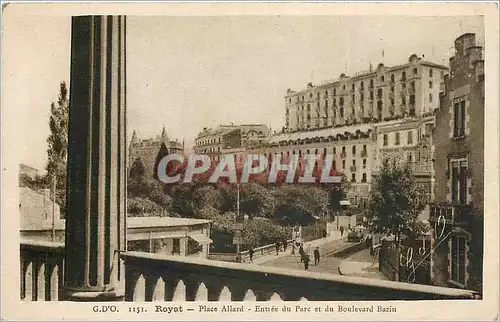 Cartes postales Royat Place Allard Entree du Parc et du Boulevard Bazin